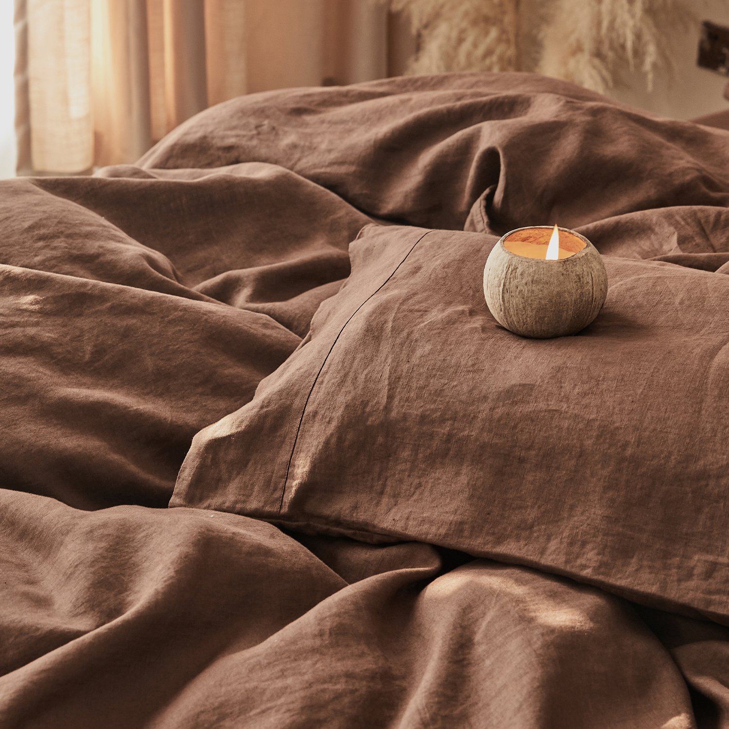 coffee hotel bedding custom color size design wholesale 100% french flax 100% linen cot quilt cover set