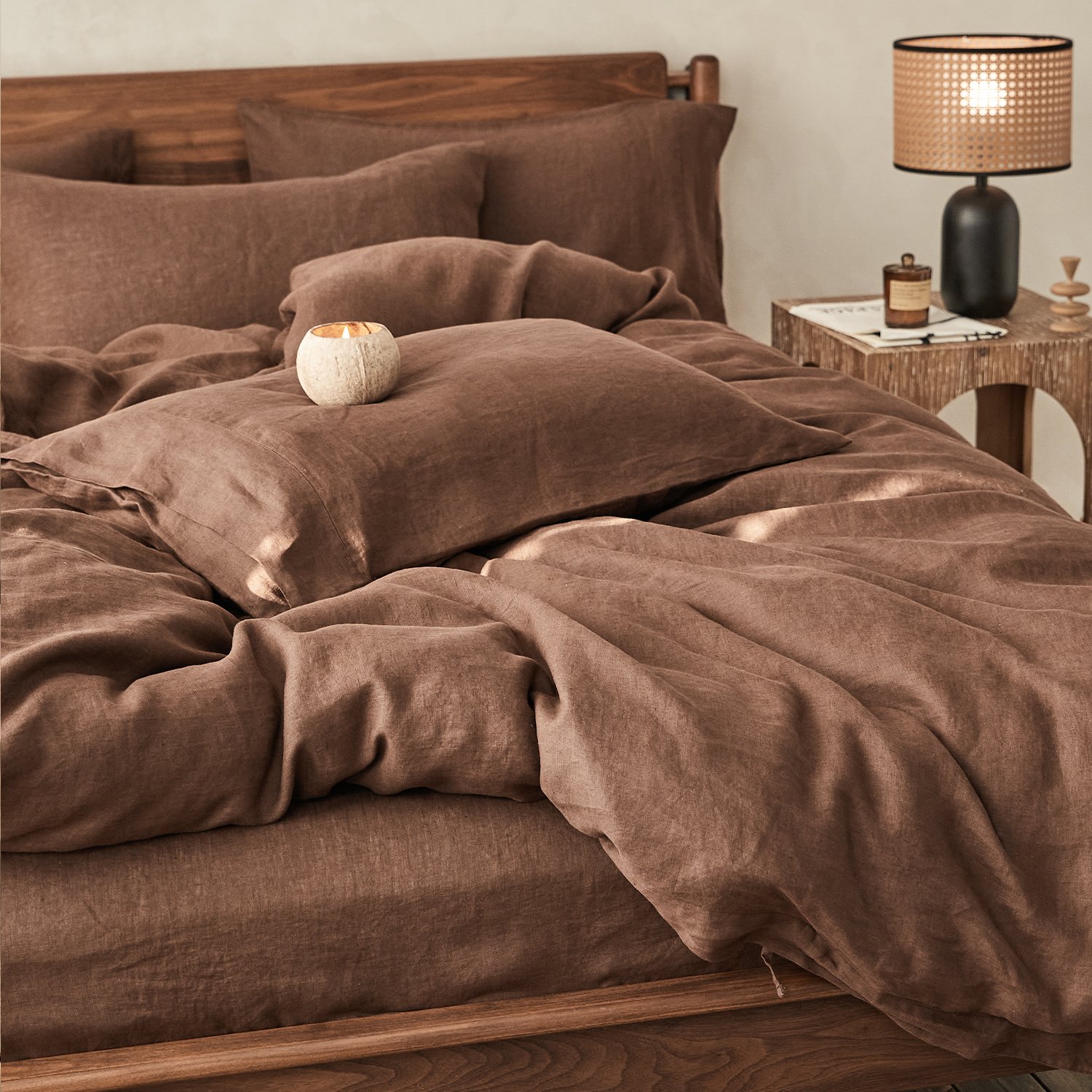 coffee hotel bedding custom color size design wholesale 100% french flax 100% linen cot quilt cover set