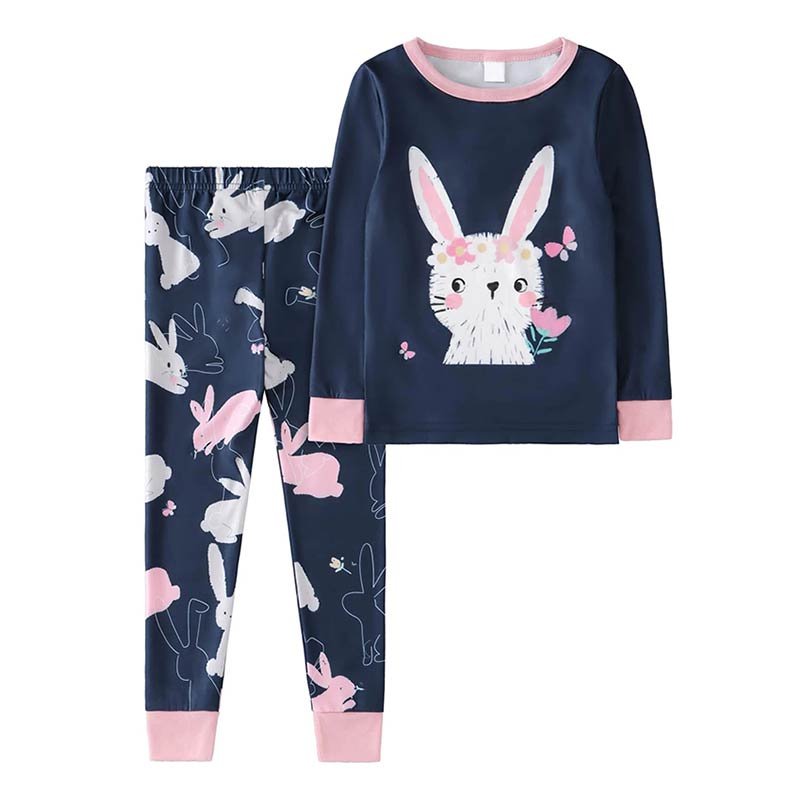 Wholesale Animal Custom Printing Bamboo Pajamas Cotton Kid Clothes Set Sleepwear Two Piece Children Clothing For Girls