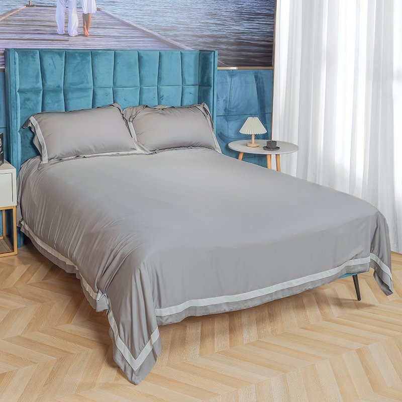 OEKO certification top quality modern style summer cooling 4 piece bamboo sheet set with duvet cover for bedroom and hotel