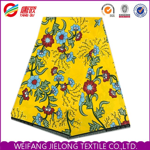 Stock Nigerian Dress Material African 100% Polyester Wax Prints Fabric Real Waxed 6 Yards