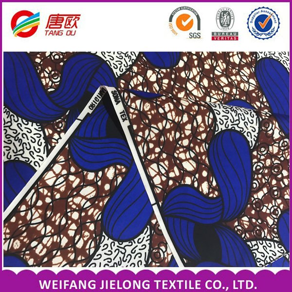 Stock Nigerian Dress Material African 100% Polyester Wax Prints Fabric Real Waxed 6 Yards