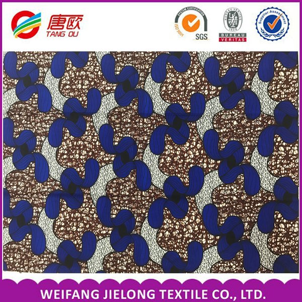 Stock Nigerian Dress Material African 100% Polyester Wax Prints Fabric Real Waxed 6 Yards