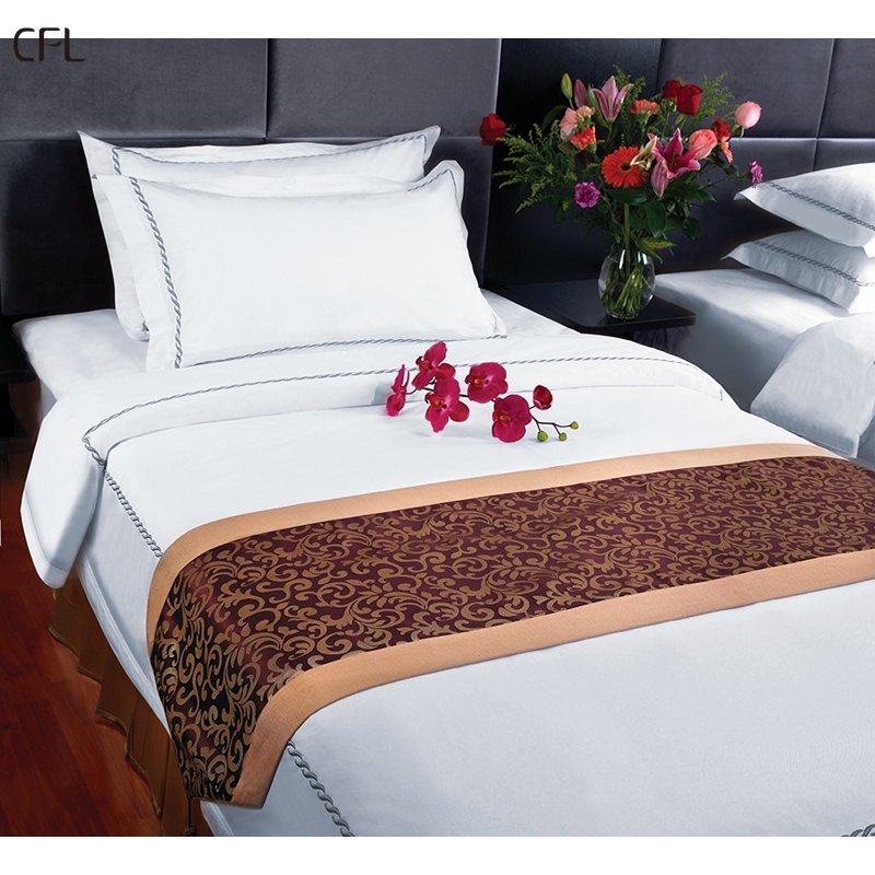 Custom 250 300 400 600 1000 thread count luxury 100% cotton white 4pcs bed sheet hotel bedding sets