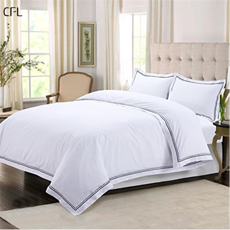 Custom 250 300 400 600 1000 thread count luxury 100% cotton white 4pcs bed sheet hotel bedding sets
