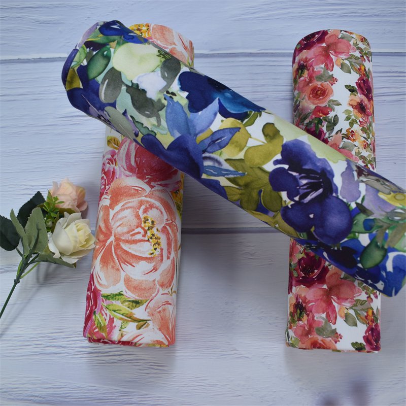 Lanking tex no moq custom digital printing bamboo fiber jersey knitted fabric with spandex for wholesale SLFT135