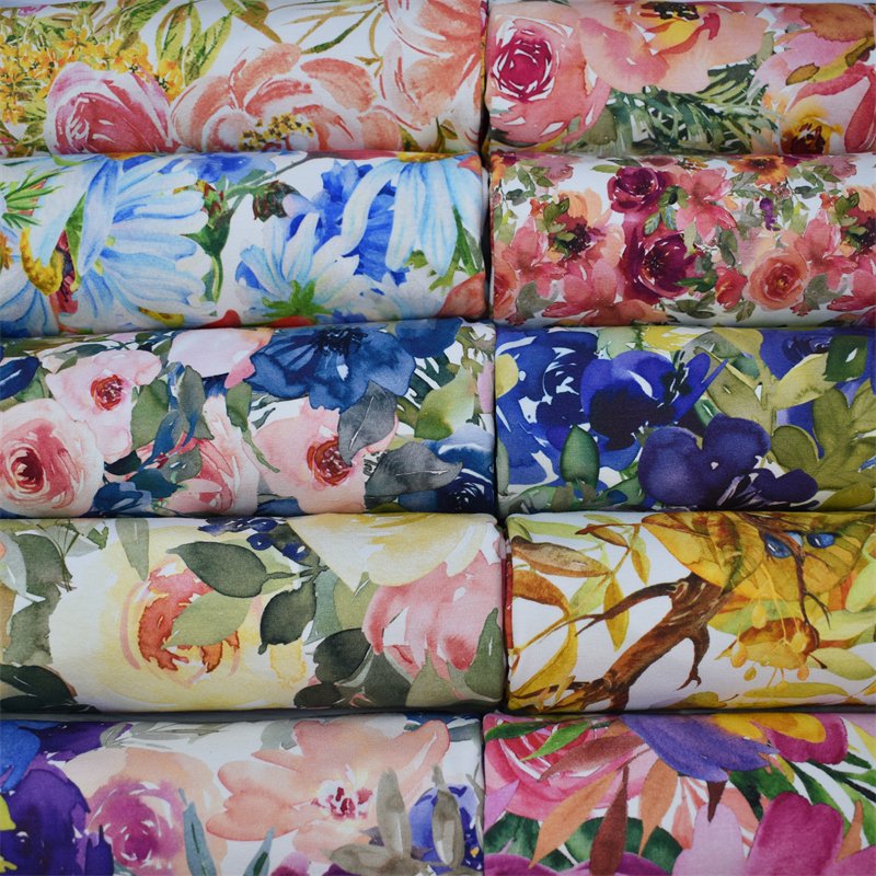 Lanking tex no moq custom digital printing bamboo fiber jersey knitted fabric with spandex for wholesale SLFT135