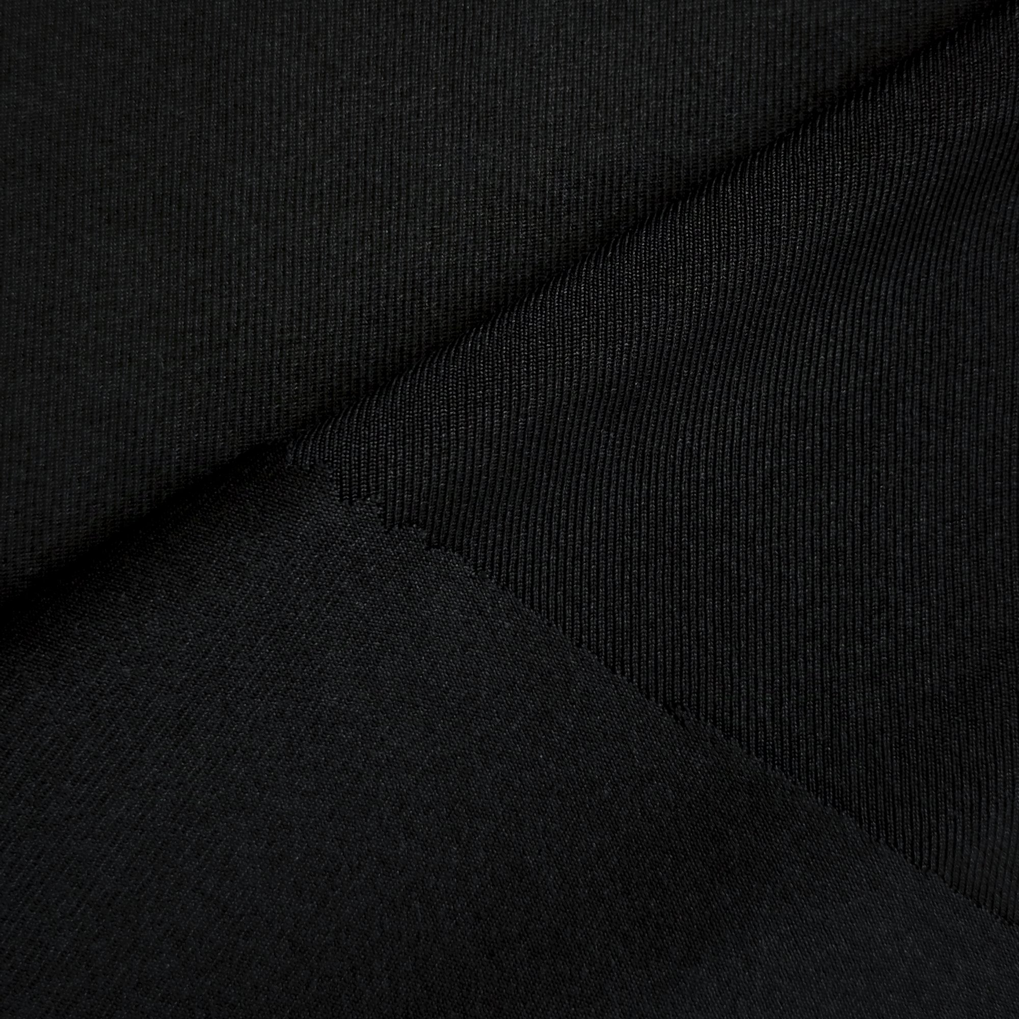 Custom Wholesale High Quality 145gsm 100% Polyester Non-Stretch Yarn Dyed Black Jersey Fabric