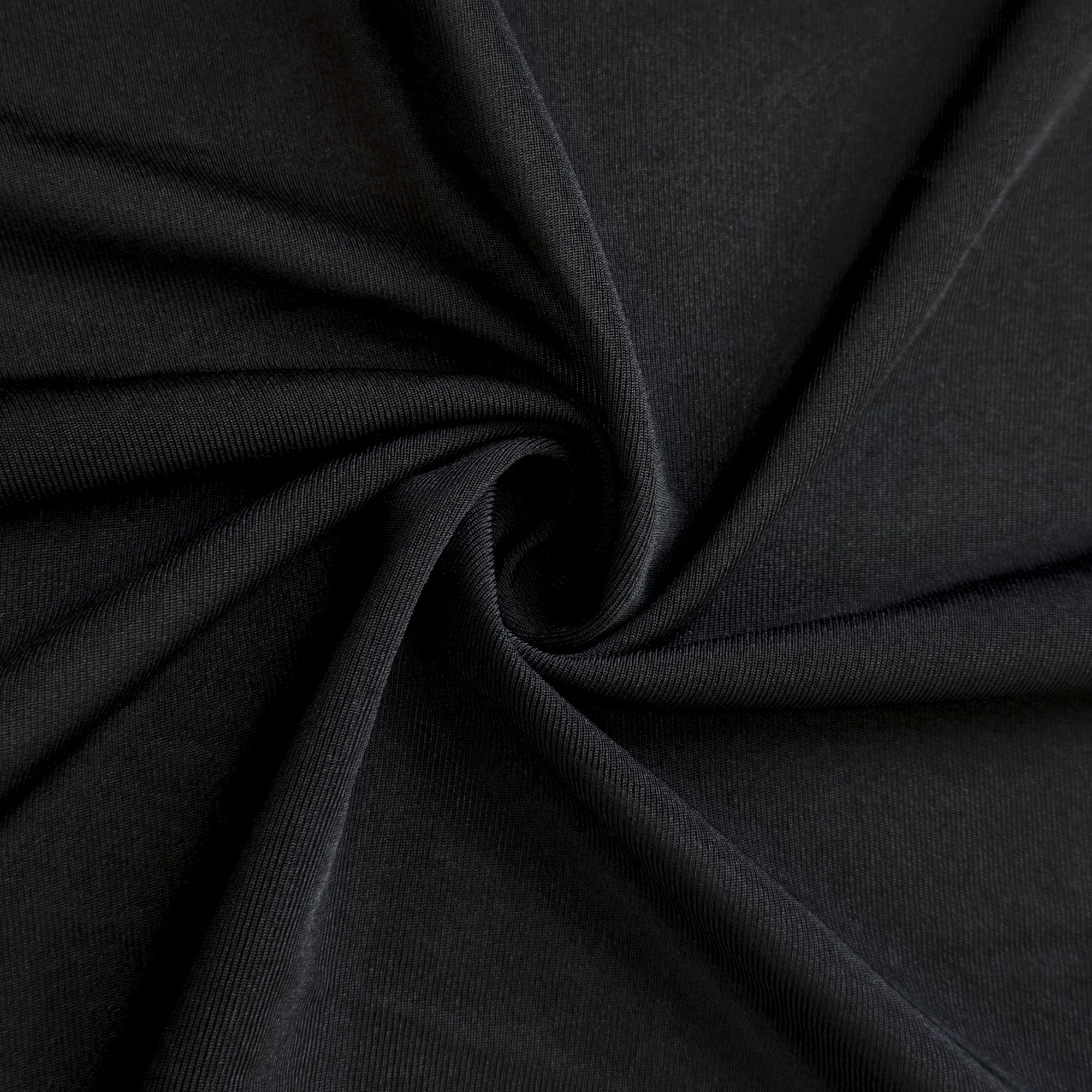 Custom Wholesale High Quality 145gsm 100% Polyester Non-Stretch Yarn Dyed Black Jersey Fabric