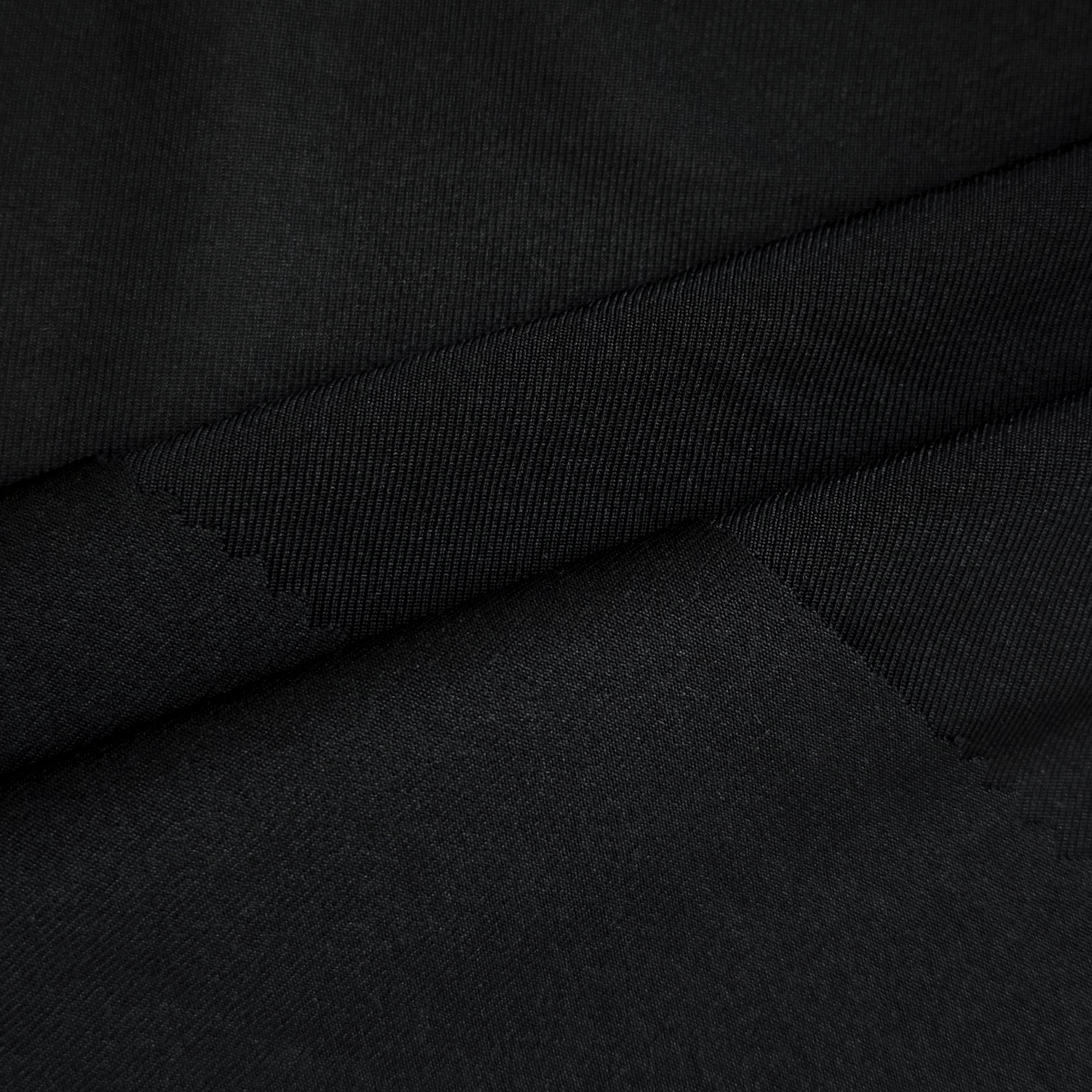 Custom Wholesale High Quality 145gsm 100% Polyester Non-Stretch Yarn Dyed Black Jersey Fabric