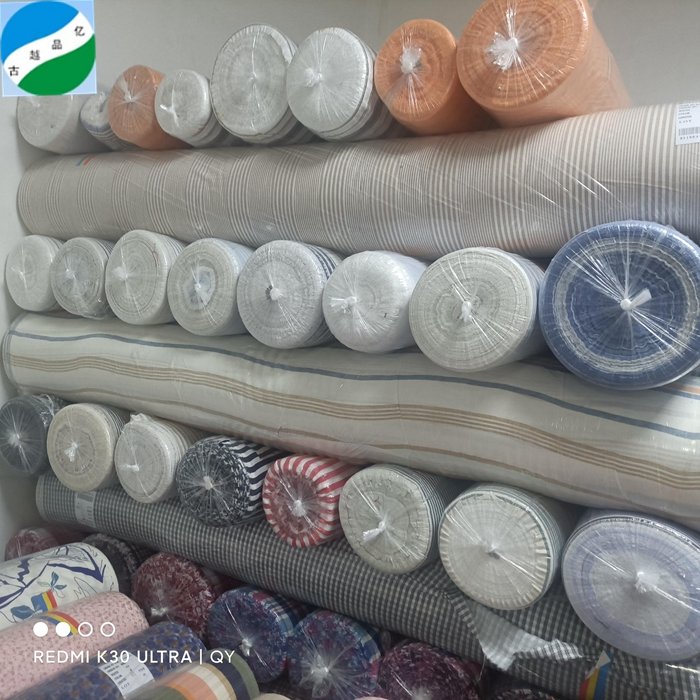 China textiles cotton linen stripe excellent design stock lot fabric for shirt fabric