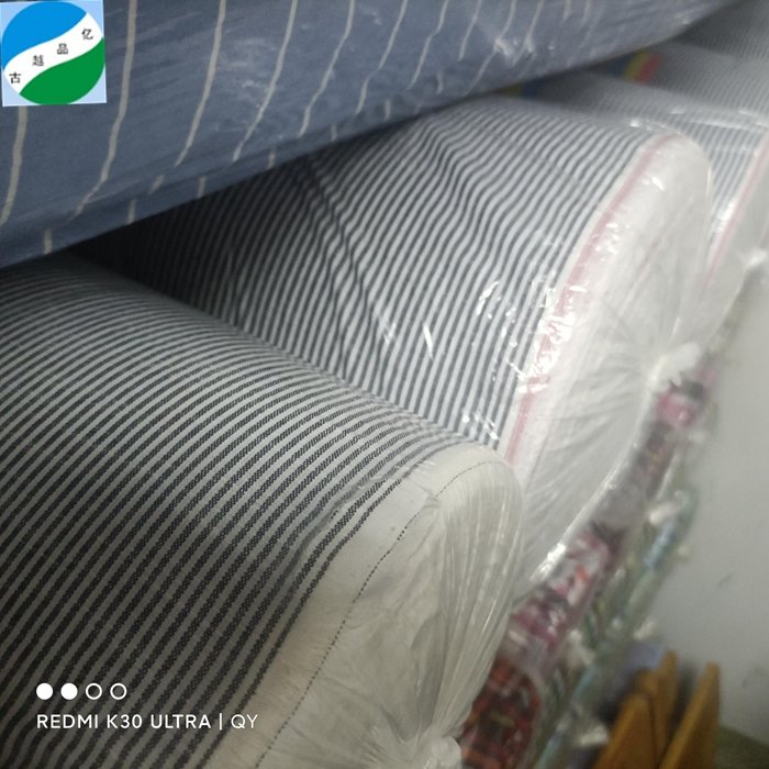 China textiles cotton linen stripe excellent design stock lot fabric for shirt fabric