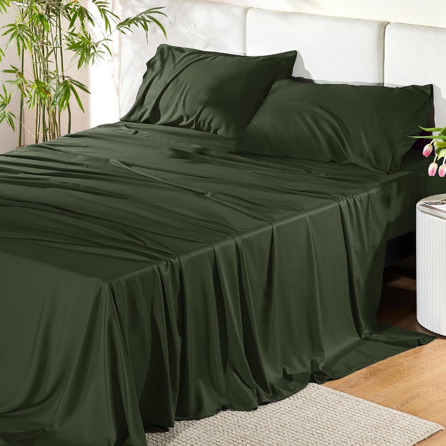 High Quality Bamboo Fabric Bedding Set Bed Sheet Set Bamboo Bed Sheet