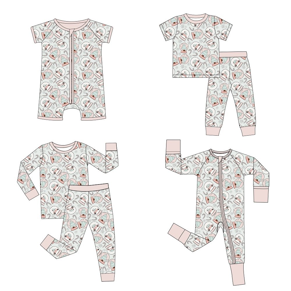Custom Newborn Romper Wholesale 95% Bamboo Fabric Soft Kids Cartoon Pajamas Children's Boutique Bamboo Baby Toddler Pajamas