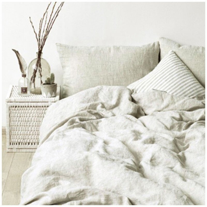 Factory direct sale designers french flax queen size bed sheet bedding set linen california size 34pcs