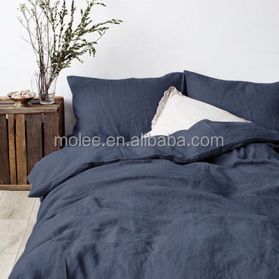 Factory direct sale designers french flax queen size bed sheet bedding set linen california size 34pcs