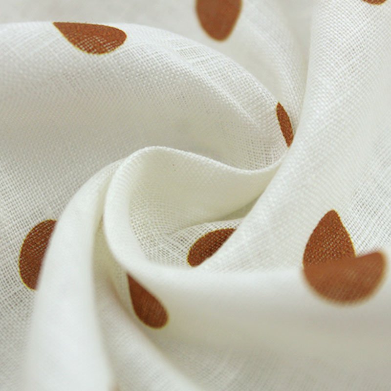 Higher Quality Pure Linen Dot Printed Woven Soft Shirt Dress Fabric
