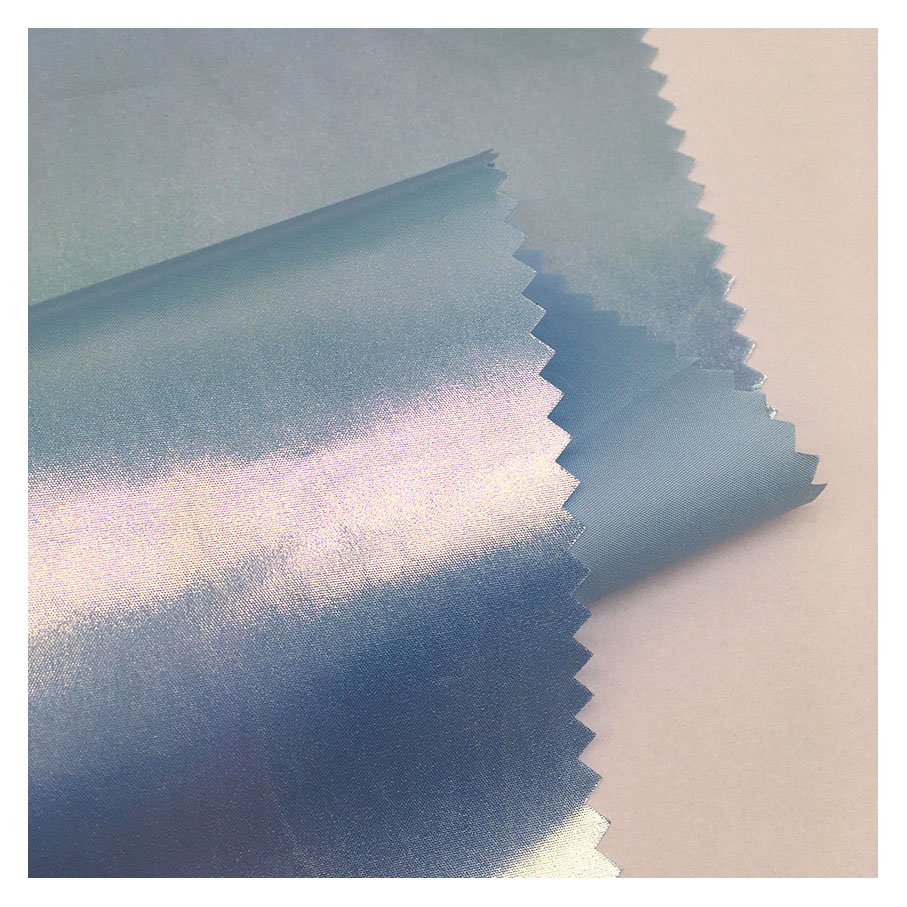 foil printed rainbow color 100% polyester fabric for clothing