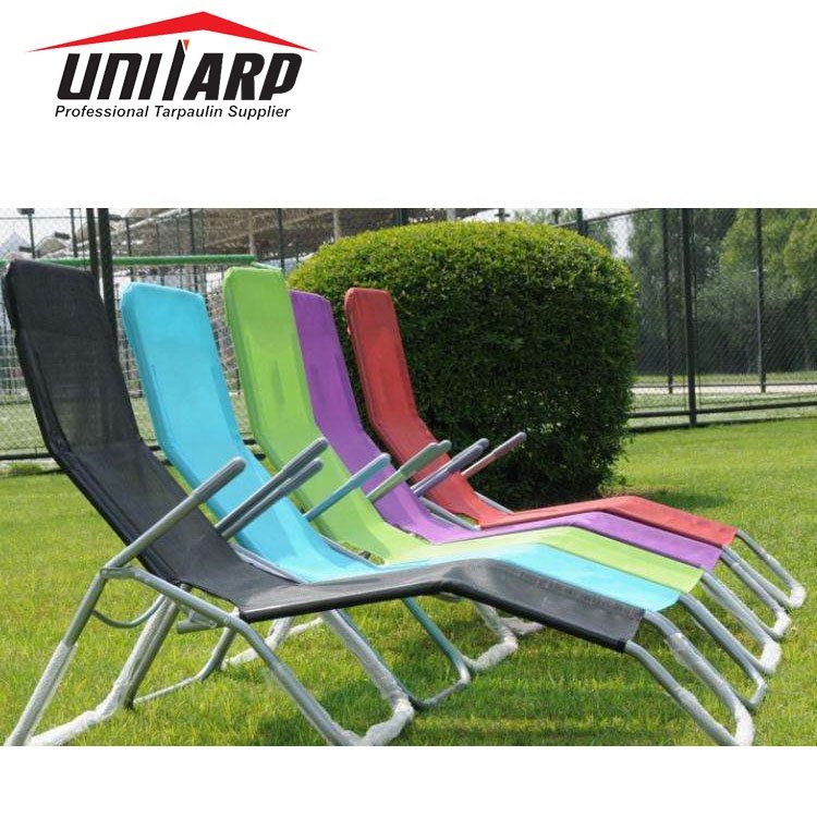 High Strength Color Teslin Vinyl Coated Polyester PVC Mesh Fabrics for Beach Chair Outdoor Furniture