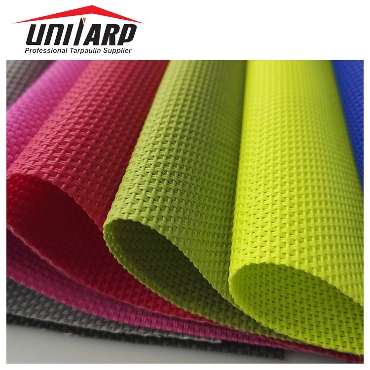 High Strength Color Teslin Vinyl Coated Polyester PVC Mesh Fabrics for Beach Chair Outdoor Furniture