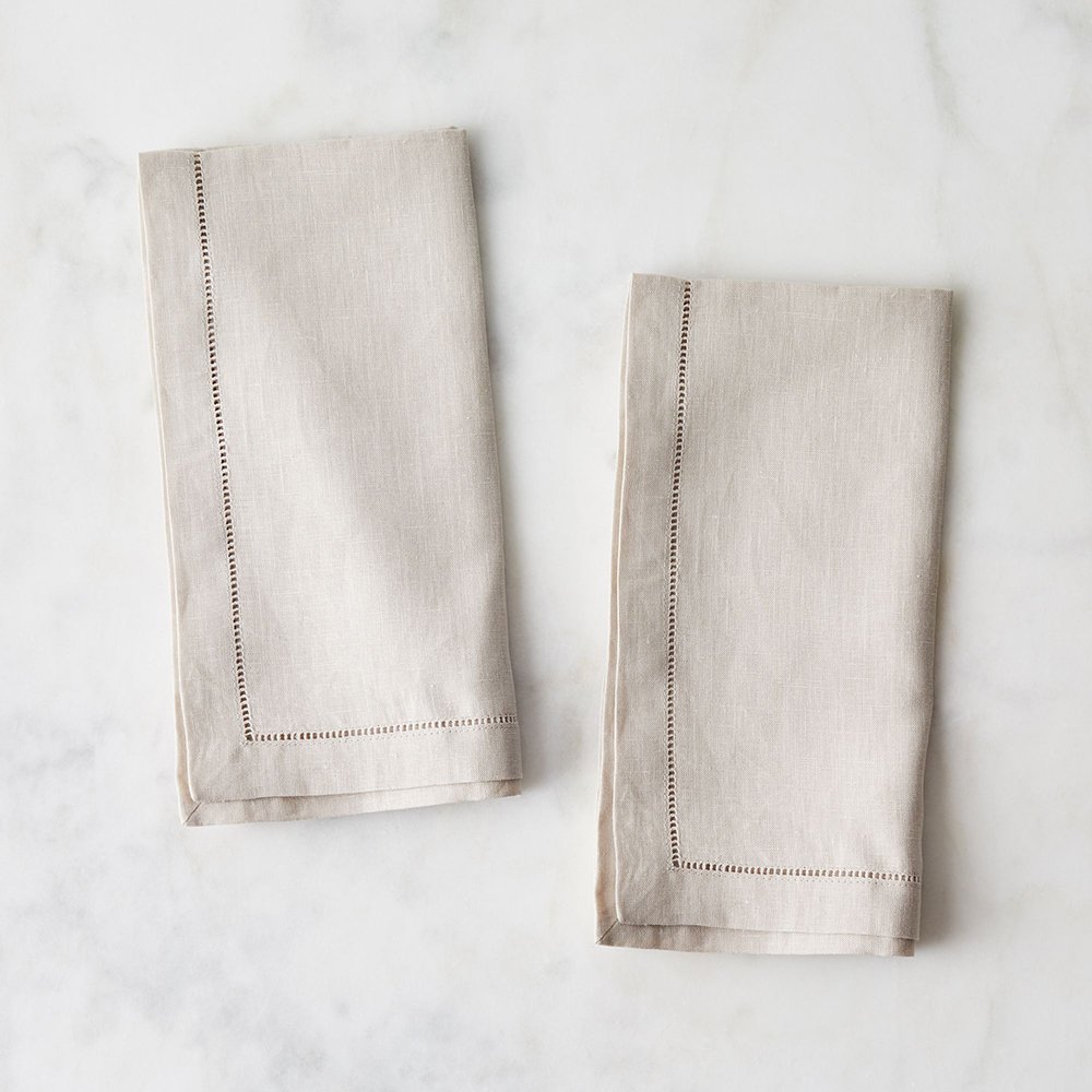 Wholesale 100% Linen hemistitch Napkin Luxury Custom size Organic Flax Table 45x45cm Linens Handmade Simple Patterns