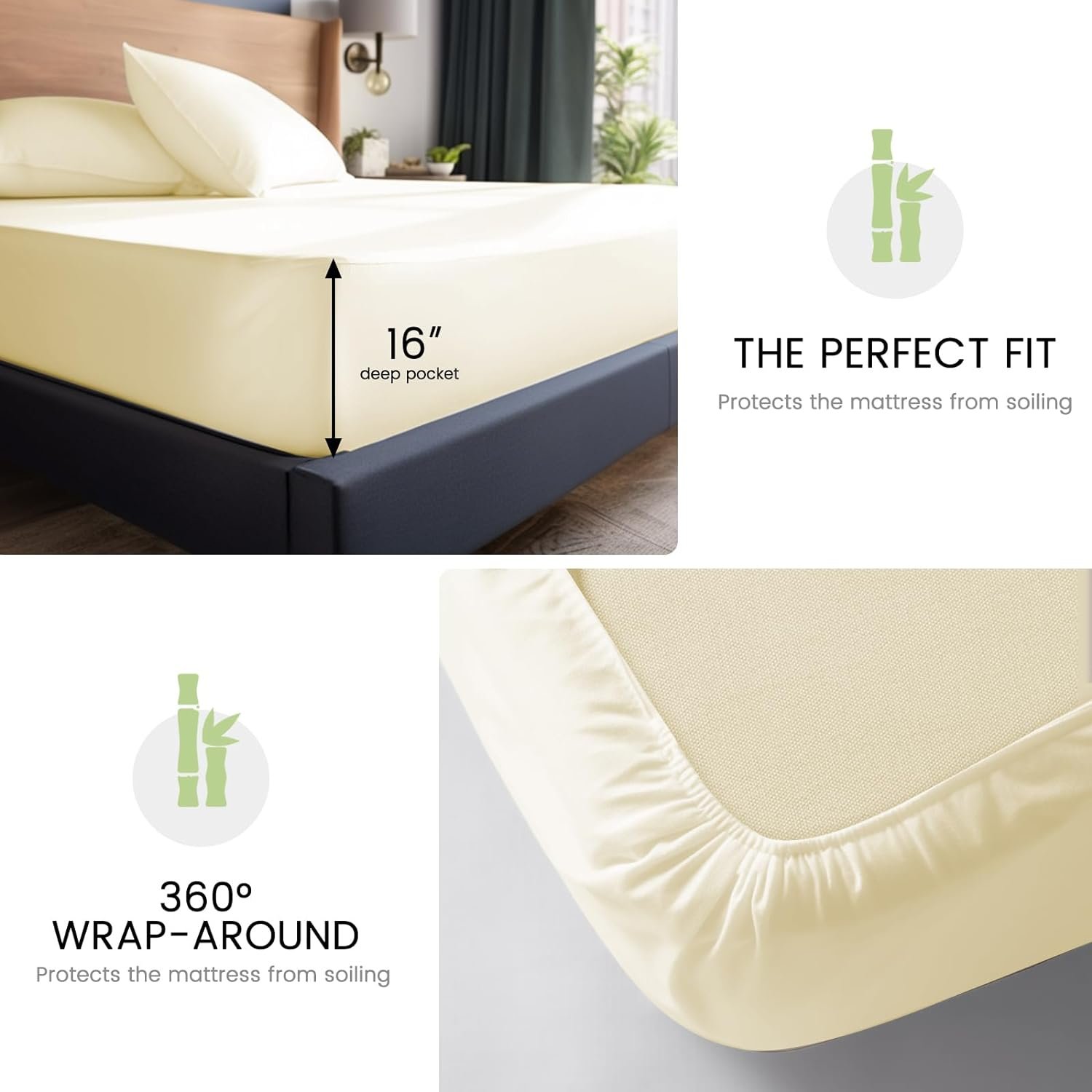Cloudland Bamboo Fiber Bedding Sheet Set Cloudland Bamboo Bed Sheets Sets 4 Pieces Bedding Set Organic