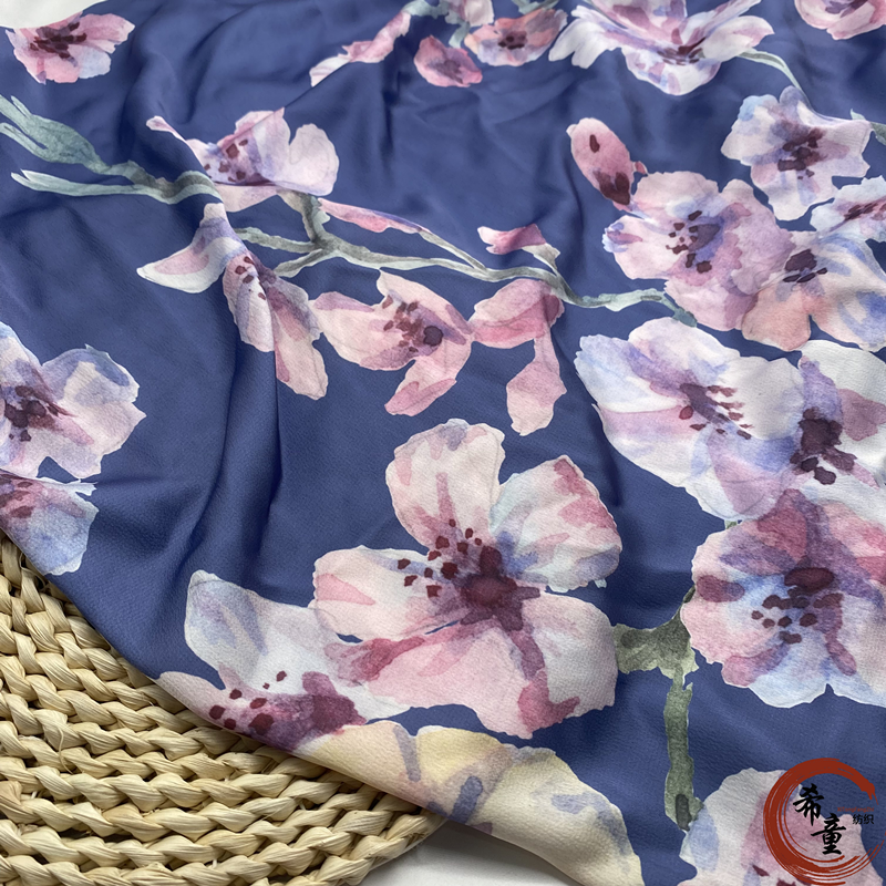 woven textile 100% polyester fabric wholesale super soft new design large flower digital printing crepe satin fabric