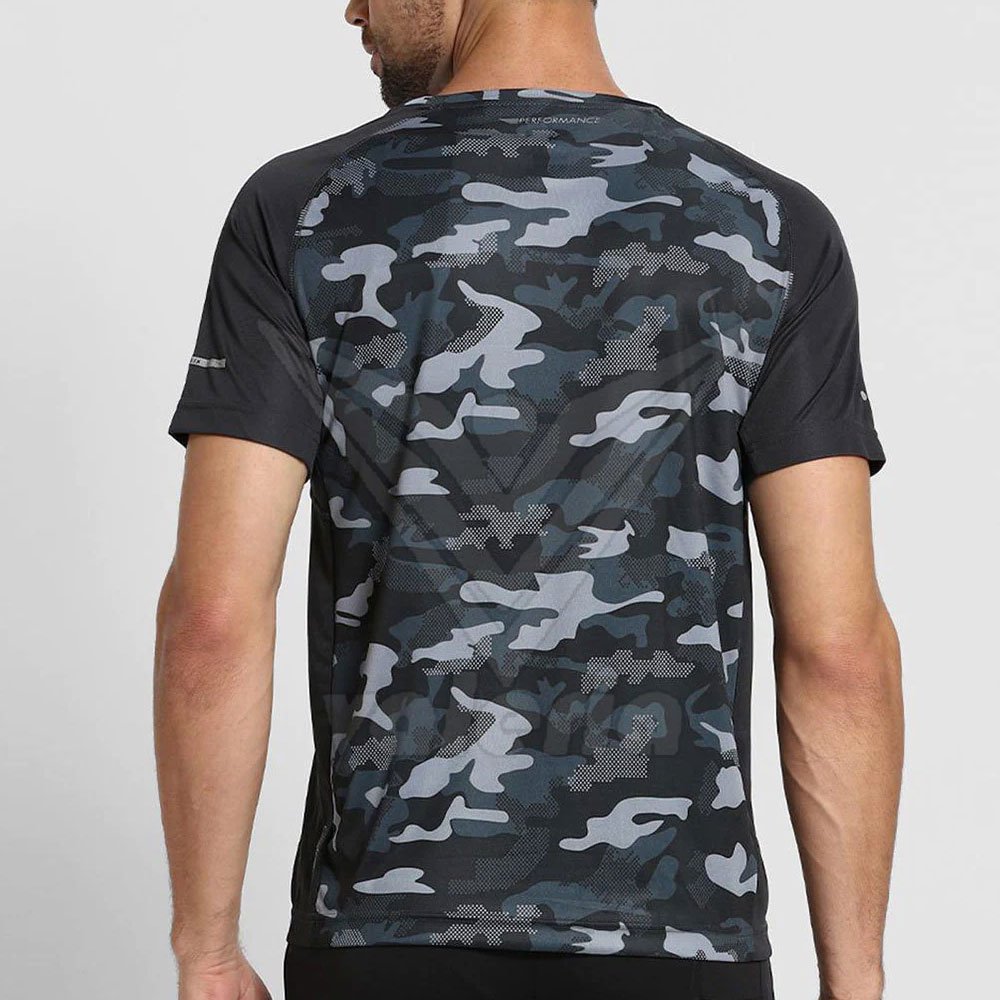 Wholesale Custom Men's Outdoor Breathable Polyester Cotton T-shirts Camo Print Long Hemp Digital Logo Pattern Knitted Fabric
