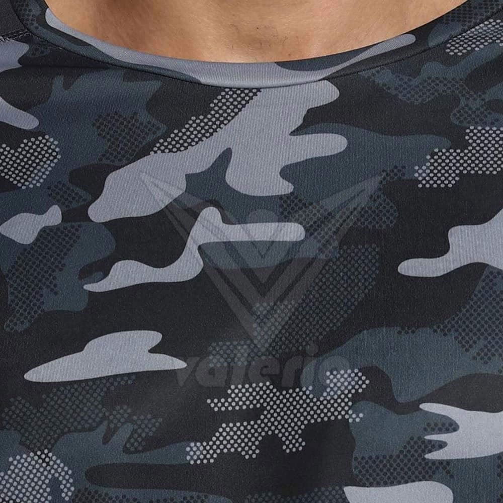 Wholesale Custom Men's Outdoor Breathable Polyester Cotton T-shirts Camo Print Long Hemp Digital Logo Pattern Knitted Fabric