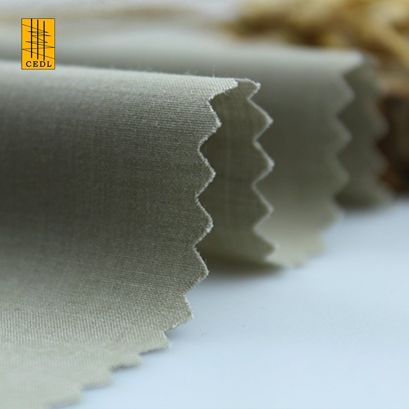 Organic Bamboo Polyester Blend Stretch Customize Color Solid Fabric for Spring Summer Skirt Shirt Bamboo Fabric