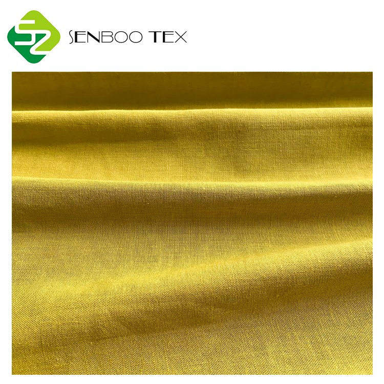 wholesale 55% linen 45% viscose custom dyed fabric for shirts