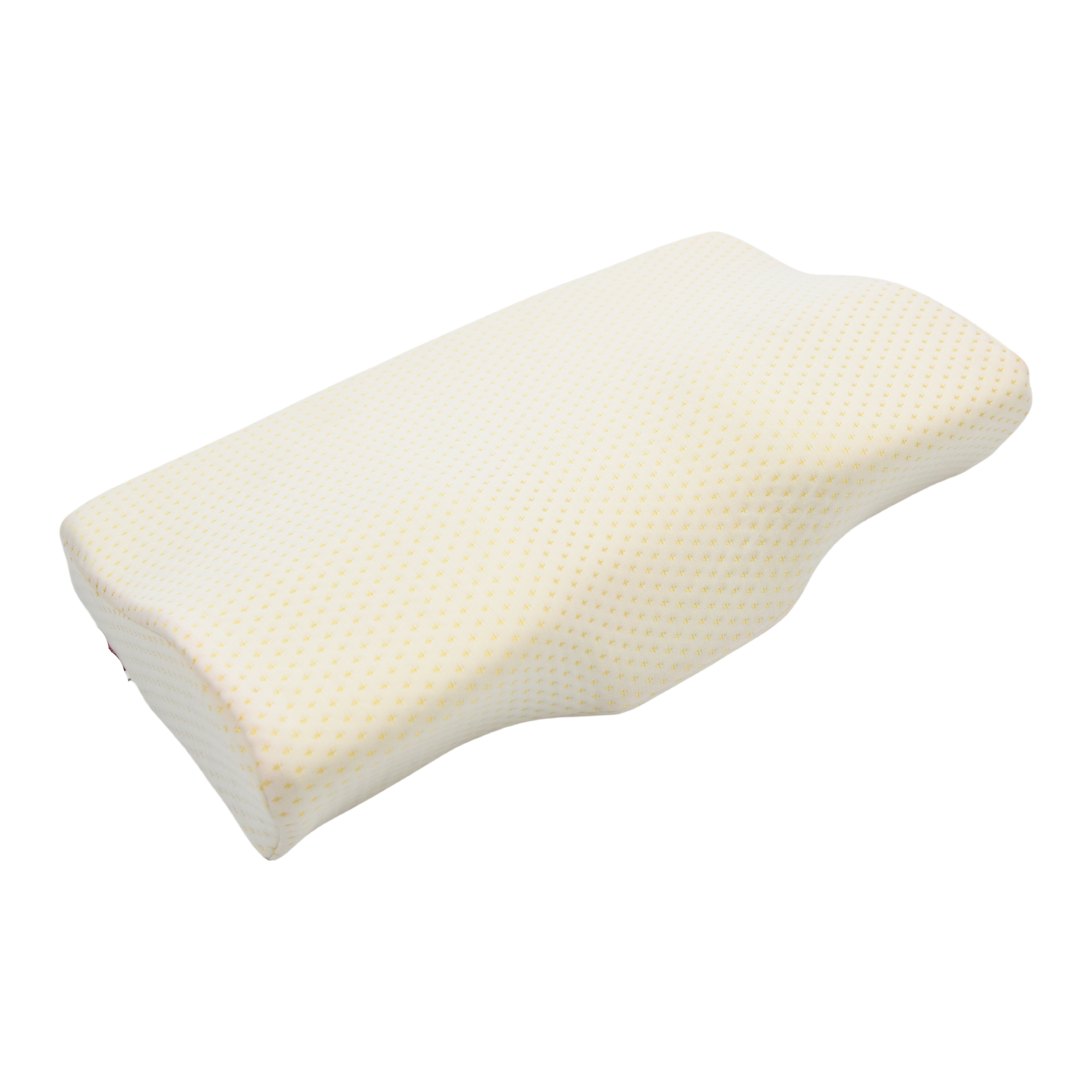 Custom Recessed Design Cervical Ergonomic Airy Golden Soybean Fabric Memory Foam Butterfly Shape Memory Foam Pillow