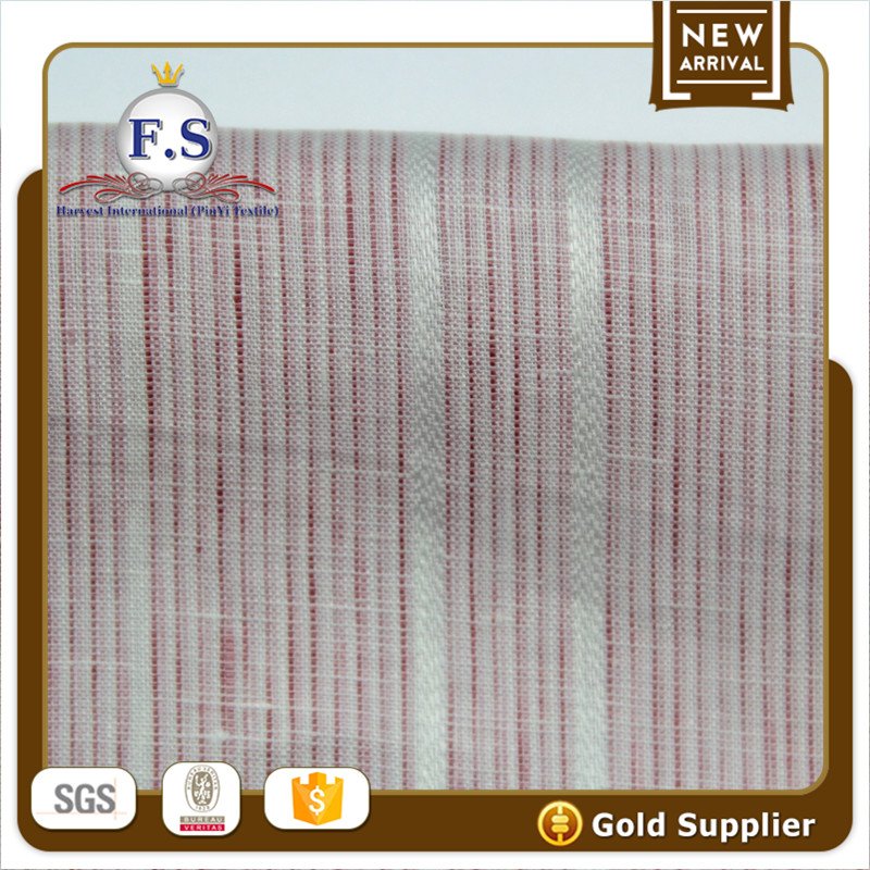 dobby stripe 100 linen fabric with wide width