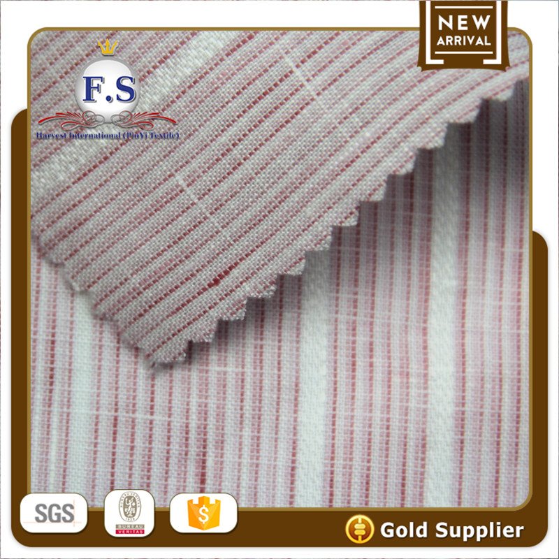 dobby stripe 100 linen fabric with wide width