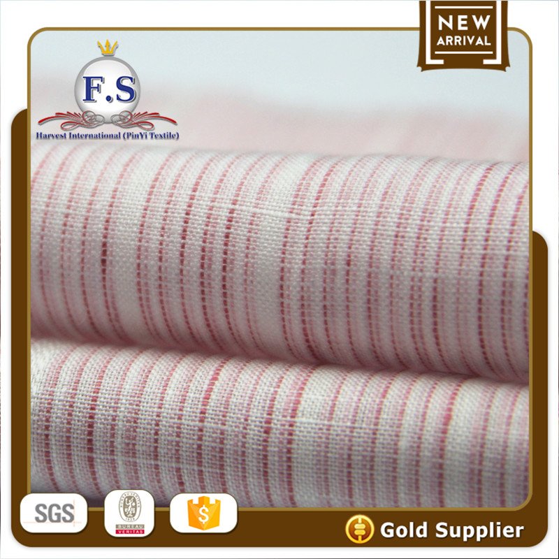 dobby stripe 100 linen fabric with wide width