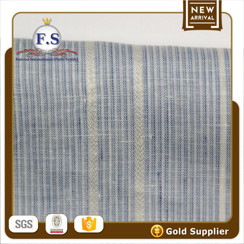dobby stripe wide width pure linen fabric