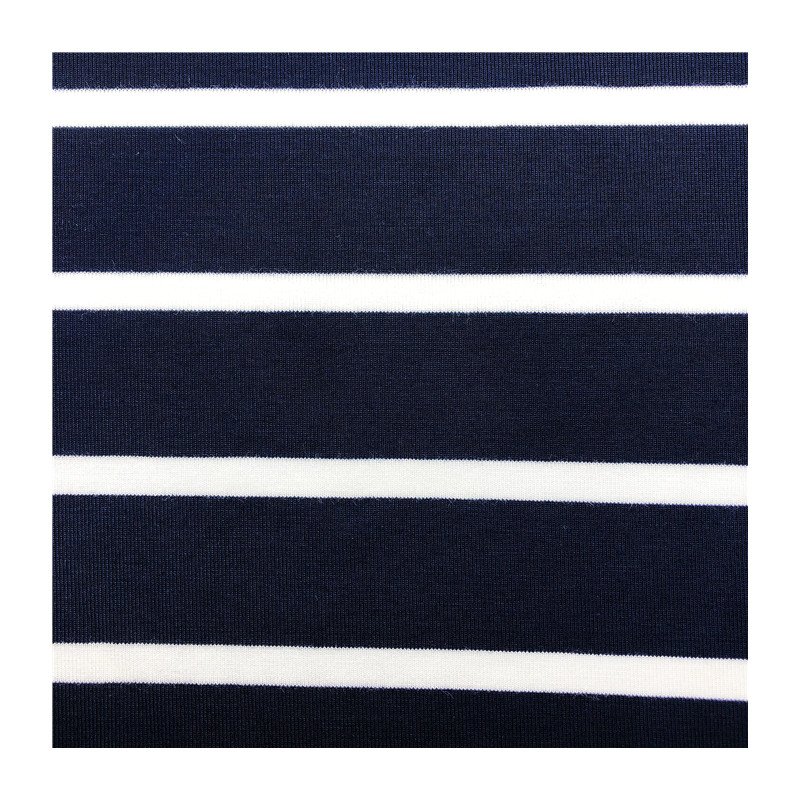 Eco-friendly breathable black and white stripe fabric 210gsm bamboo stretch jersey knitted fabric for T-shirt