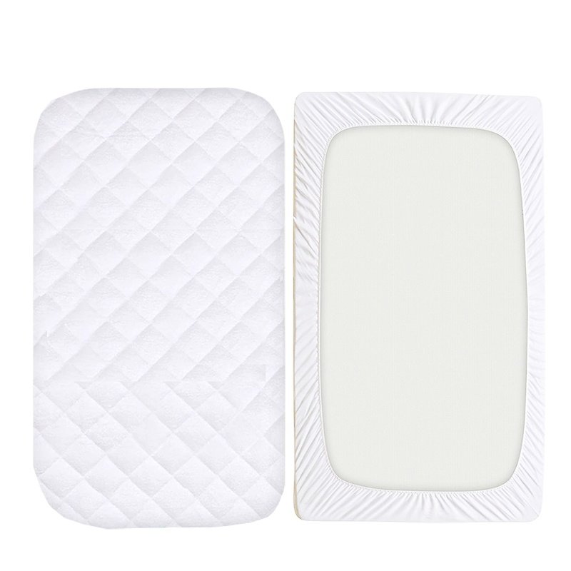 Bamboo Waterproof Crib Mattress Cover 52x28" White Crib Mattress Protector Soft Fitted Baby Crib Mattress Pad