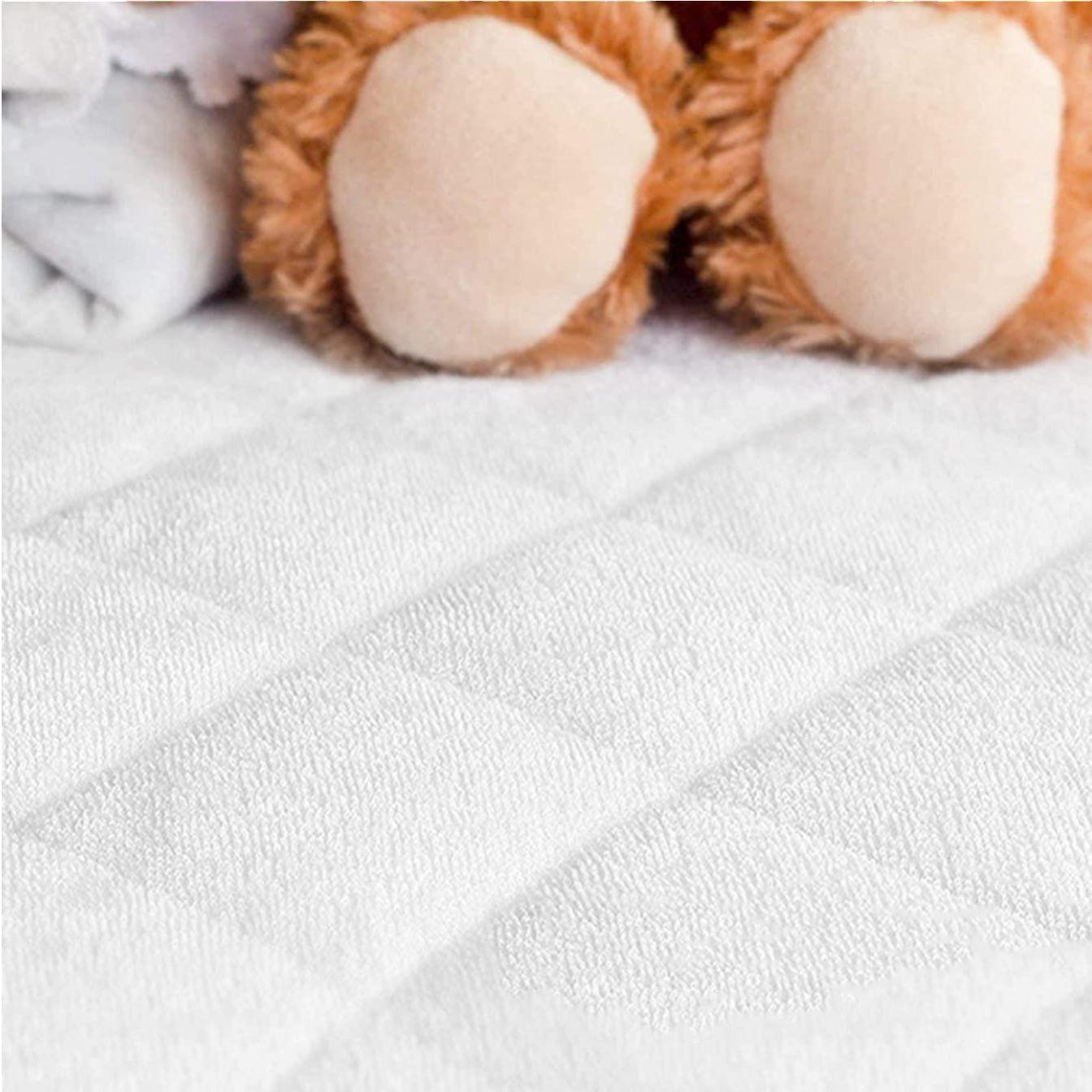 Bamboo Waterproof Crib Mattress Cover 52x28" White Crib Mattress Protector Soft Fitted Baby Crib Mattress Pad