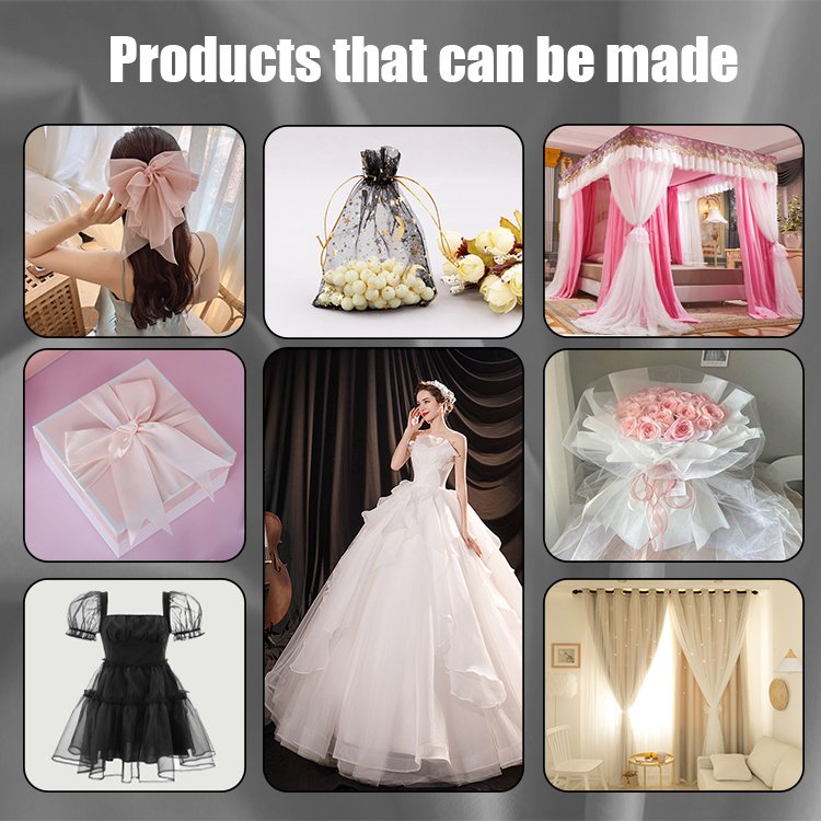 Wholesale soft organza fabric tulle puff dress children organza dresses fabric polyester organza fabric