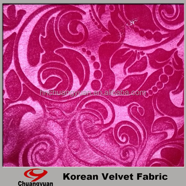 300gsm Polyester plain dyeing velvet embossed holland velvet Fabric