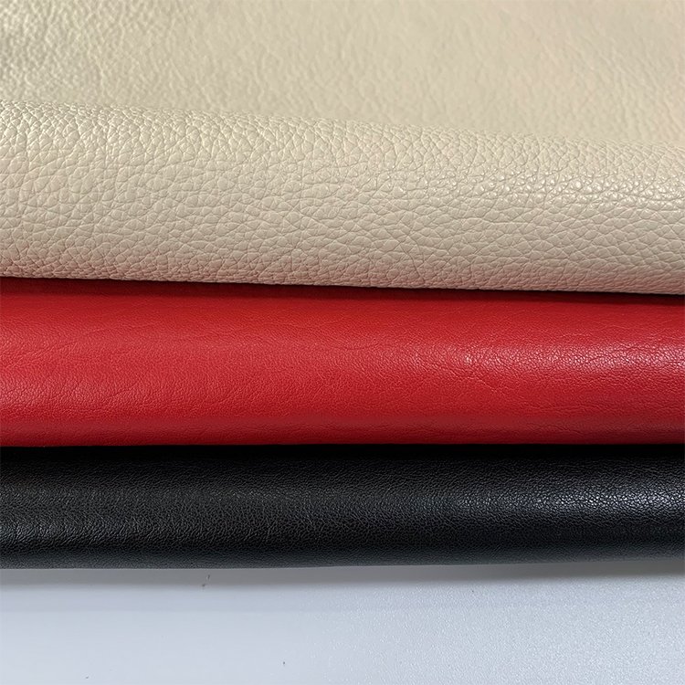 sustainable bio base leather vegan pu synthetic leather rolls for handbag and shoe upper materials