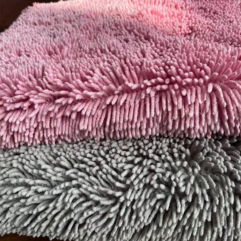 Weft knitted cleaning cloth roll 100% polyester fabric microfiber towel fabric chenille fabric