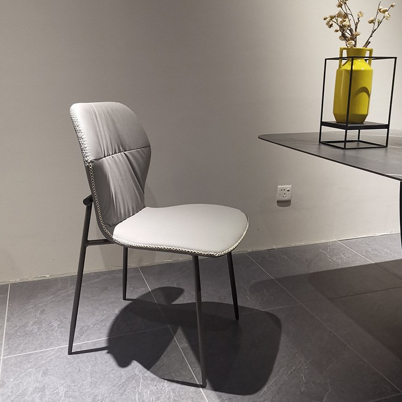 Modern Luxury Italian Design Simple Dining Room Furniture Stainless Leg Cotton Linen Fabric Dining Chair