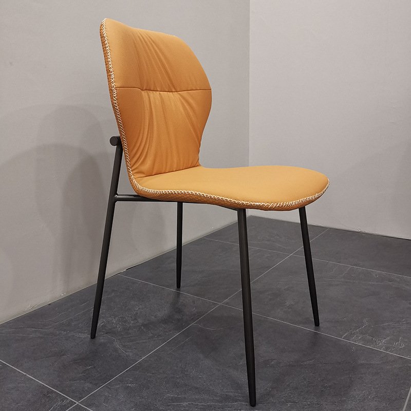 Modern Luxury Italian Design Simple Dining Room Furniture Stainless Leg Cotton Linen Fabric Dining Chair