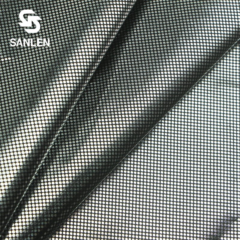 Fashion Gold Print 230T Custom Logo Embossed New Shiny Metallic Outdoor Clothing Taffeta 100% Polyester Lining Fabric For Jacket