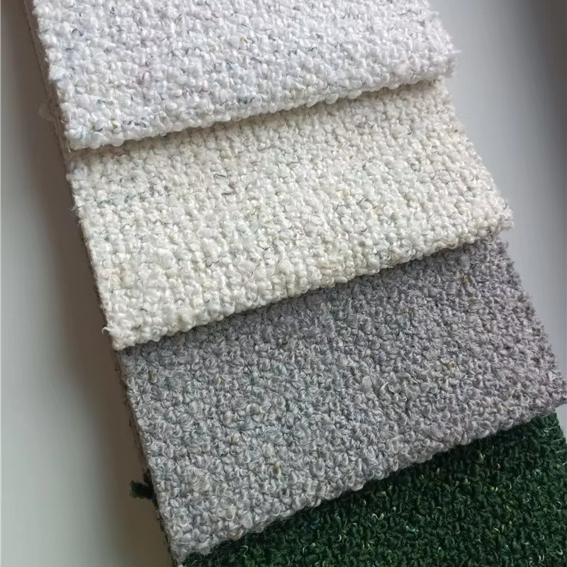 Two tone boucle fancy fleece upholsery fabric for sofa chair furniture shoe dog bed polyester linen solid upholster fabric