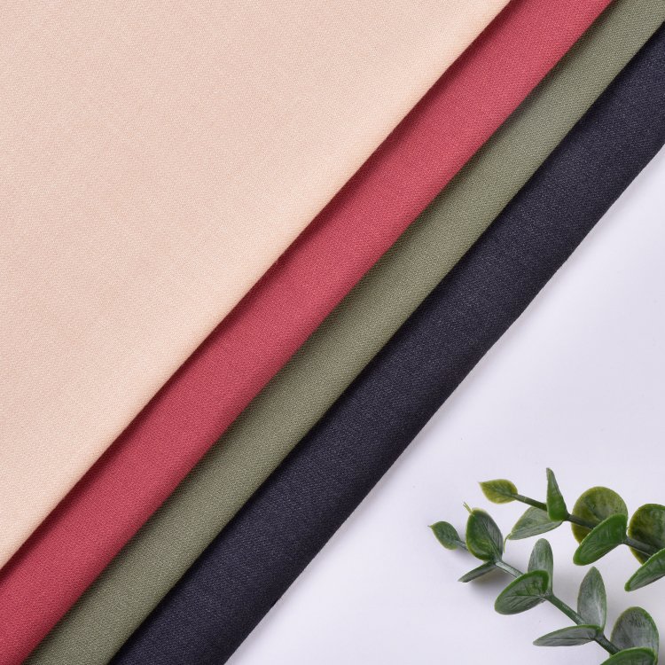 Wholesale Fashion Plaid Suiting Cloth Fabric Custom Solid Color Polyester Bamboo Viscose Fabric