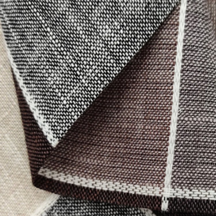 Linen/cotton fabric supplier wholesale 95% linen 5% cotton check plaid shirt fabrics roll yarn dyed fabric for dress clothes