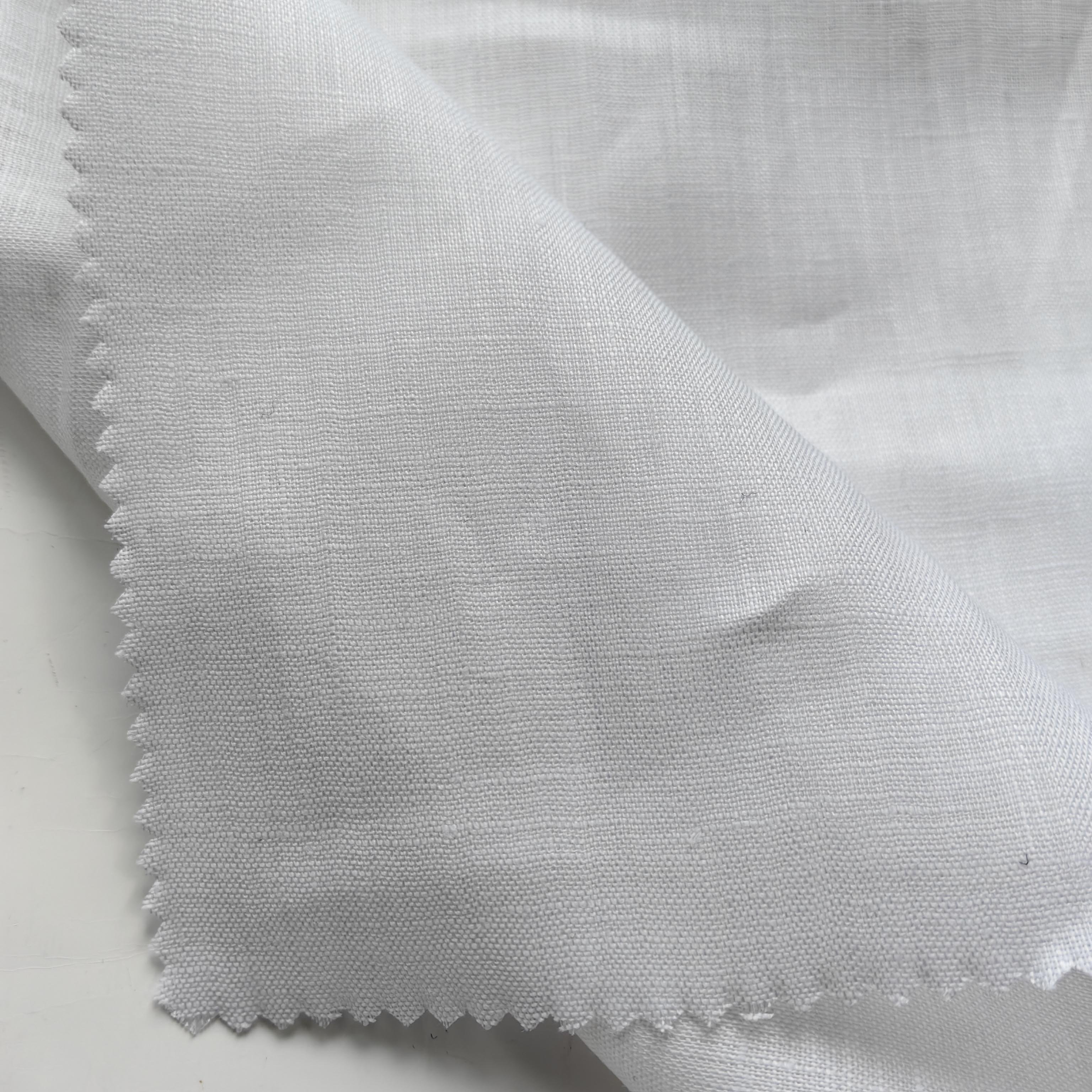 17*17 Fabric for Clothes Washed Enzymed Stone French 100 Linen Shirt Fabric Woven Shirt Plain Lightweight Plain Dyed 120gsm